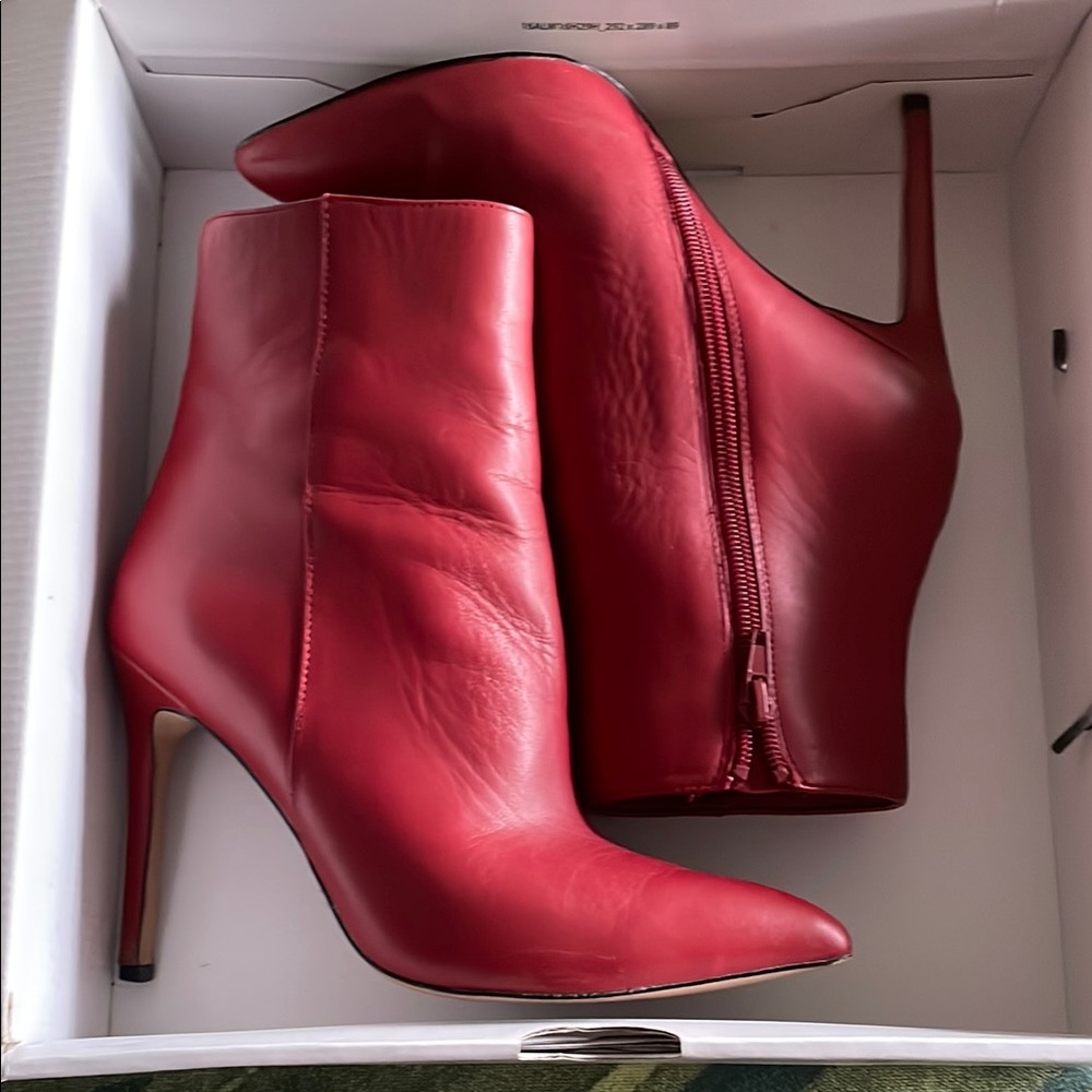 Aldo  Red Vegan leather booties